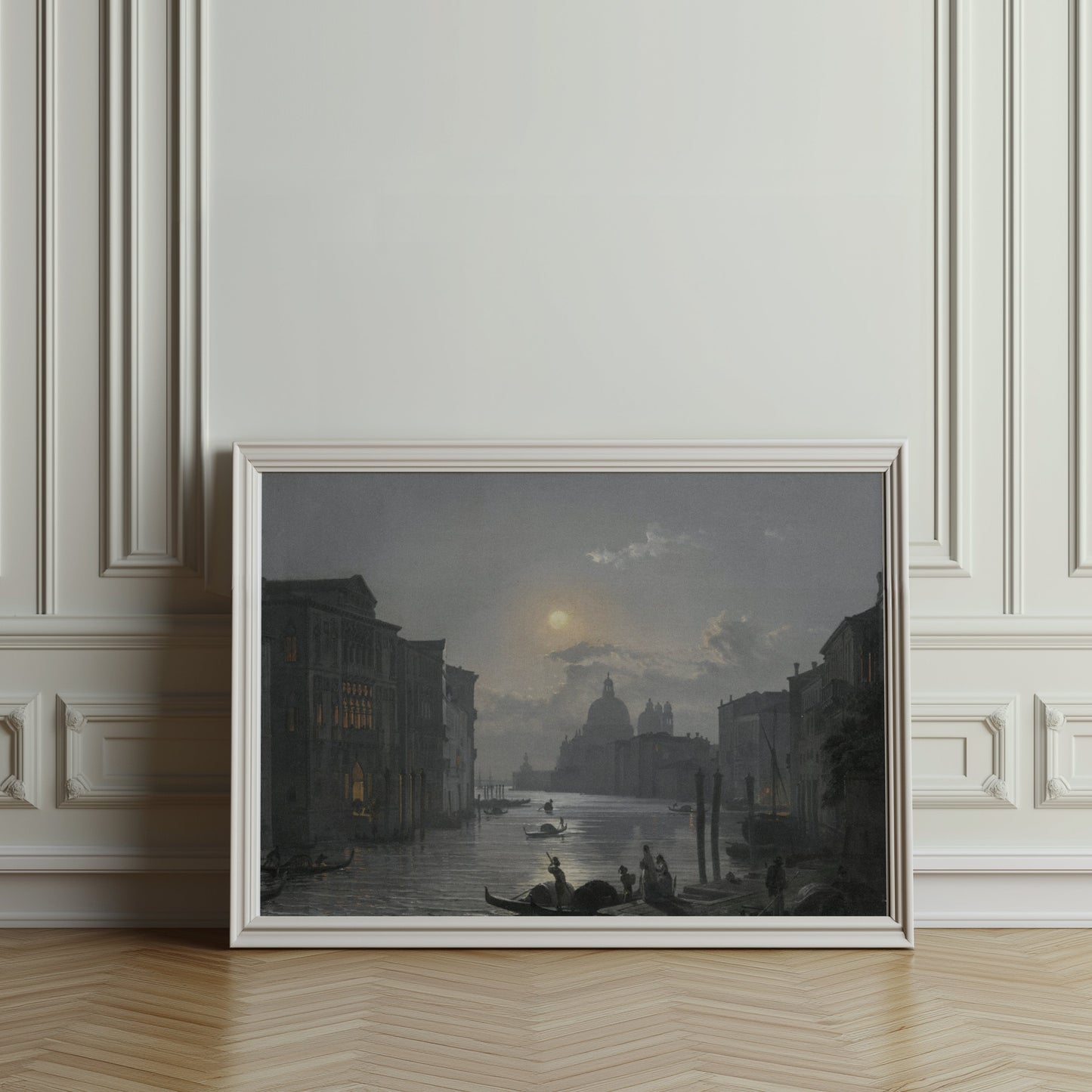 Premium Poster of Moonlit Venetian Canal Scenic Art Print Posters