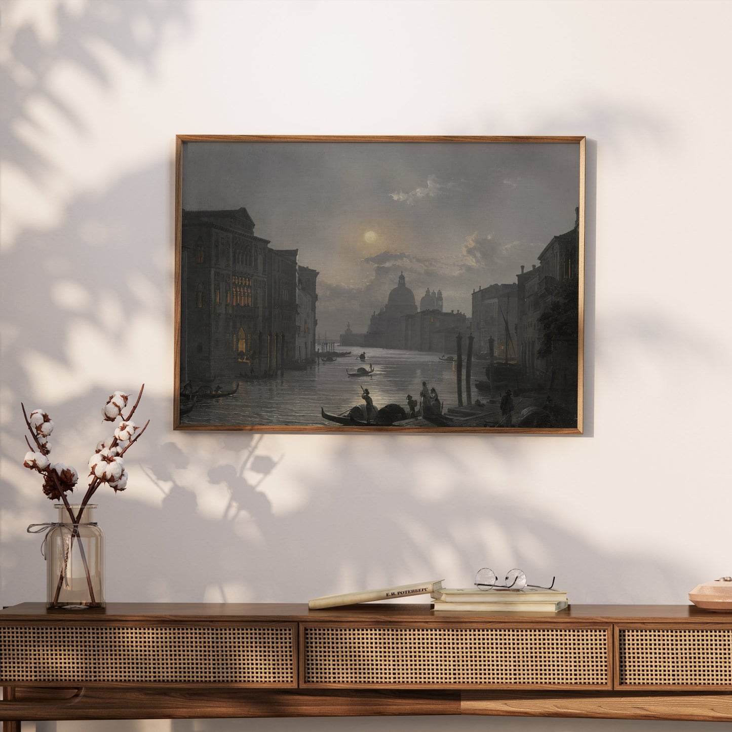 Premium Poster of Moonlit Venetian Canal Scenic Art Print Posters