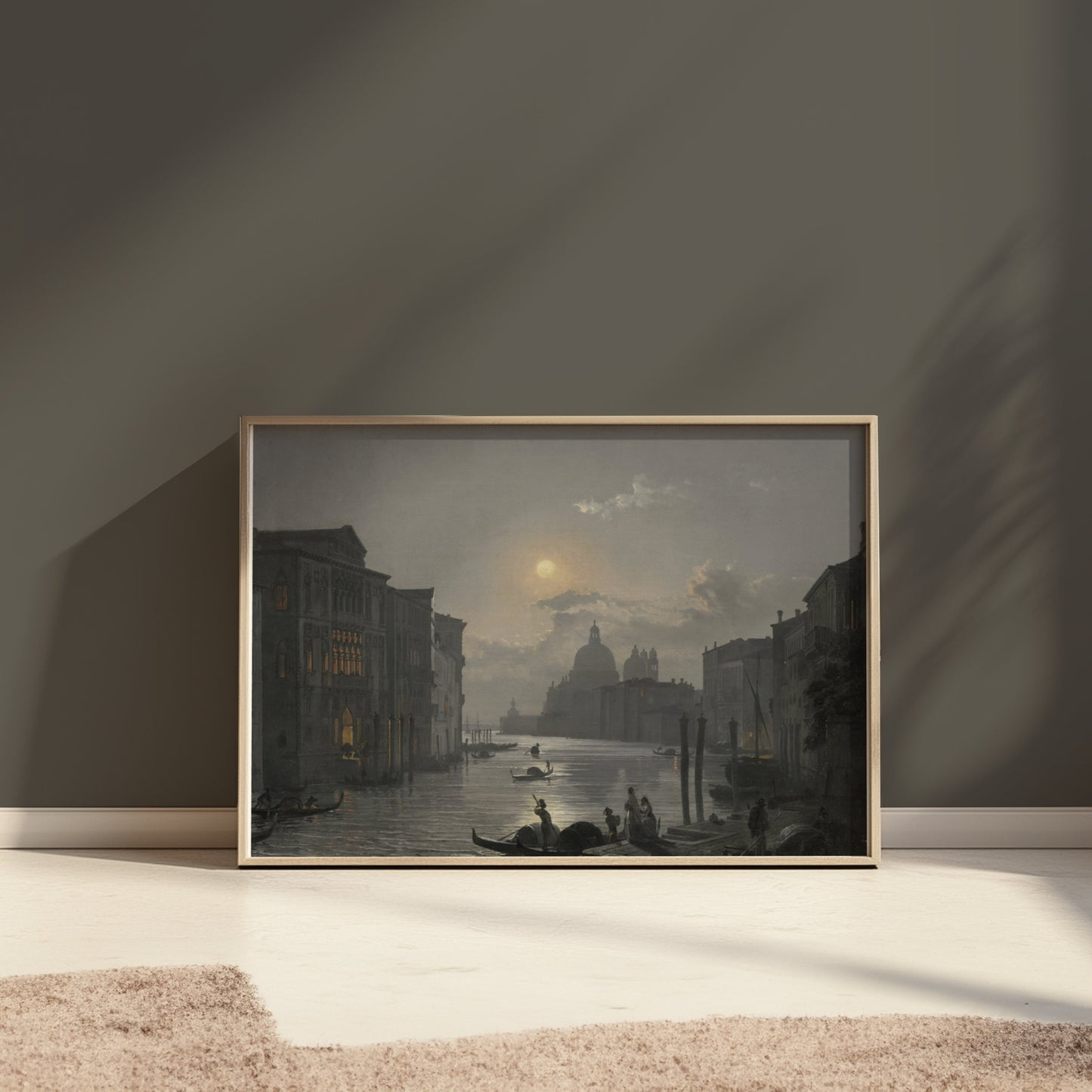 Premium Poster of Moonlit Venetian Canal Scenic Art Print Posters