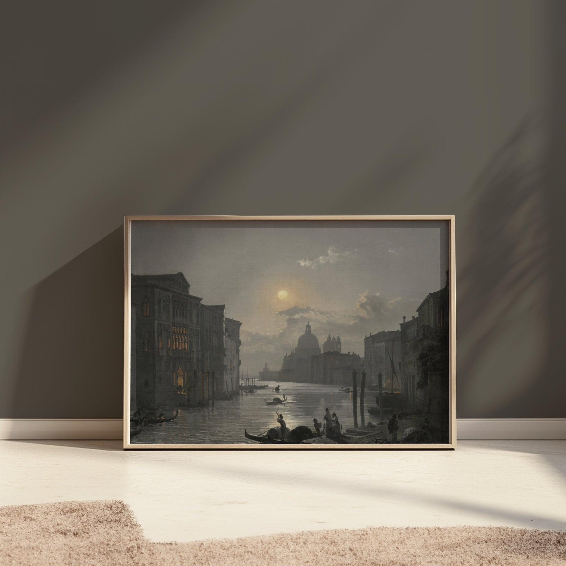 Premium Poster of Moonlit Venetian Canal Scenic Art Print Posters