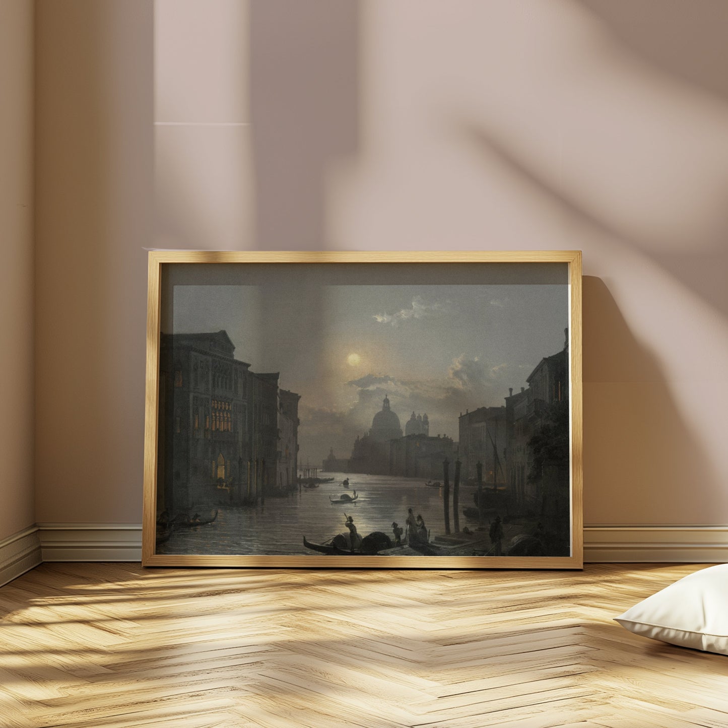Premium Poster of Moonlit Venetian Canal Scenic Art Print Posters