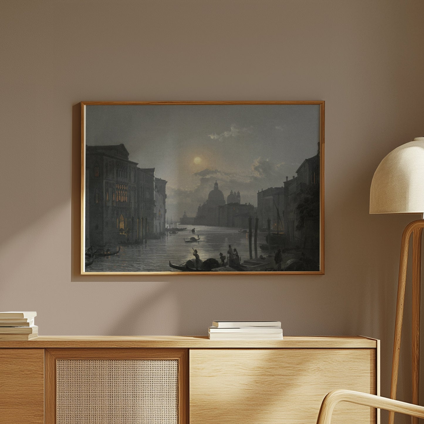 Premium Poster of Moonlit Venetian Canal Scenic Art Print Posters