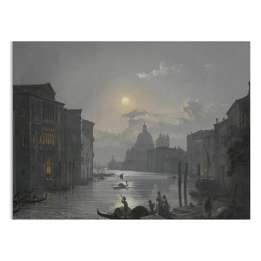 Premium Poster of Moonlit Venetian Canal Scenic Art Print Posters