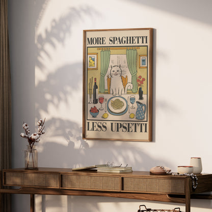 Premium Poster of More Spaghetti Less Upsetti Cat Art Posters