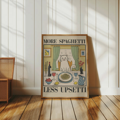 Premium Poster of More Spaghetti Less Upsetti Cat Art Posters