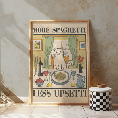 Premium Poster of More Spaghetti Less Upsetti Cat Art Posters