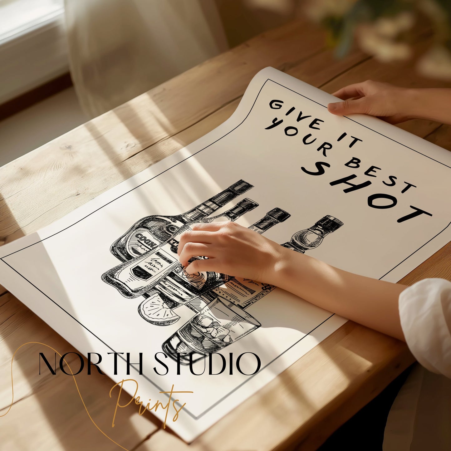 Premium Poster of Motivational Bar Art Give It Your Best Shot Posters