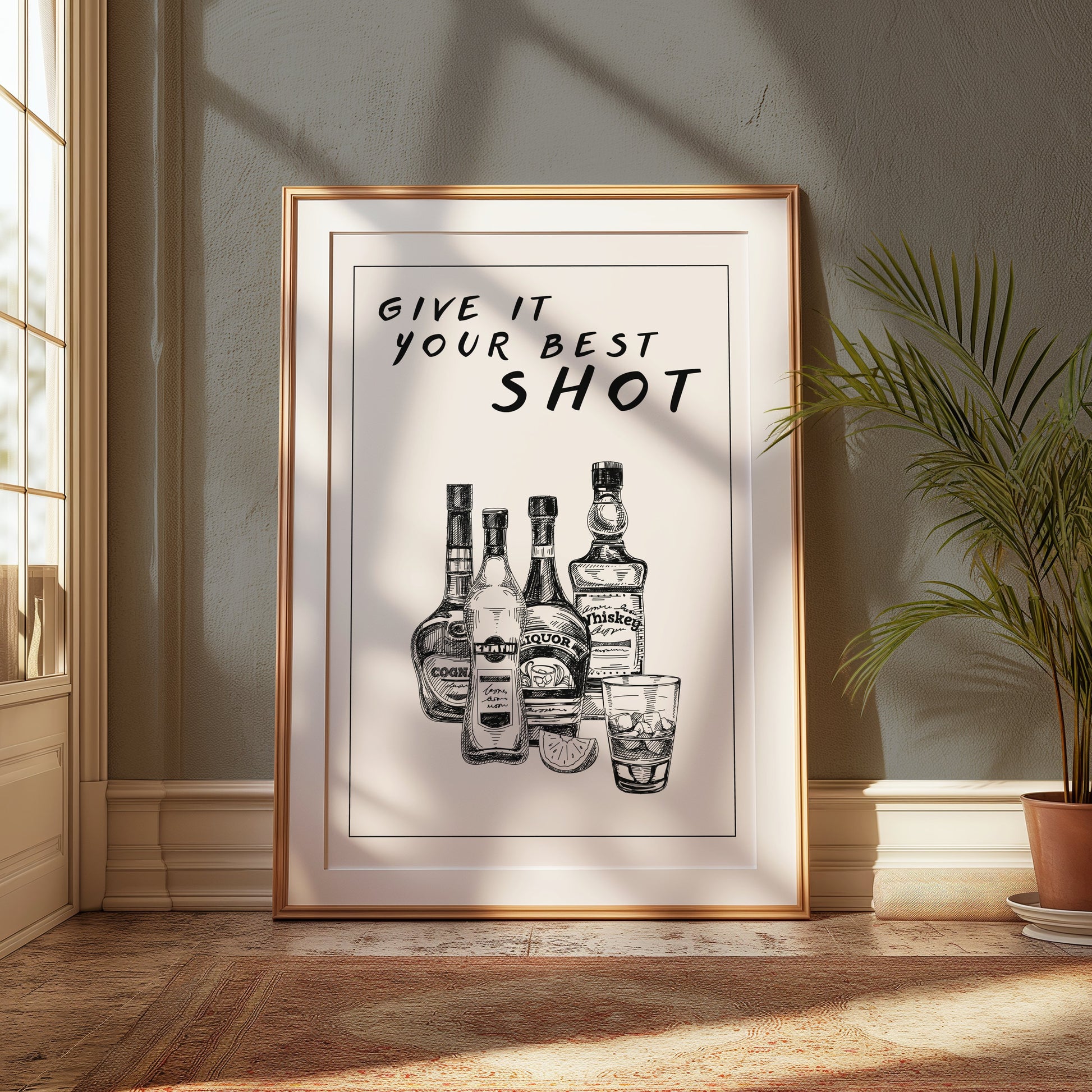 Premium Poster of Motivational Bar Art Give It Your Best Shot Posters