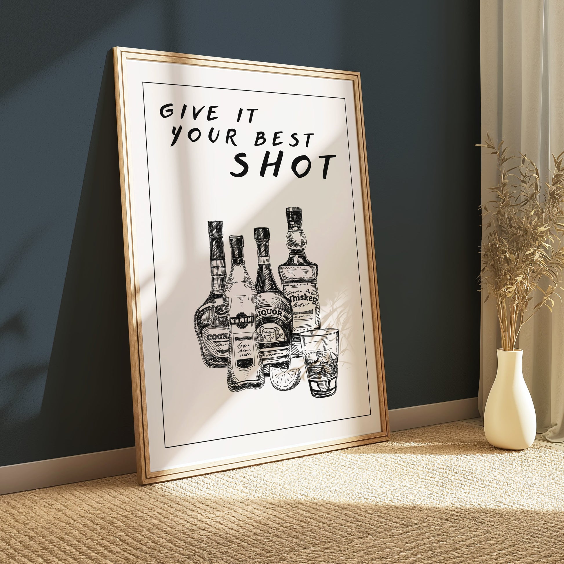 Premium Poster of Motivational Bar Art Give It Your Best Shot Posters