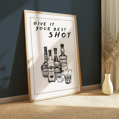 Premium Poster of Motivational Bar Art Give It Your Best Shot Posters