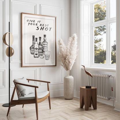 Premium Poster of Motivational Bar Art Give It Your Best Shot Posters
