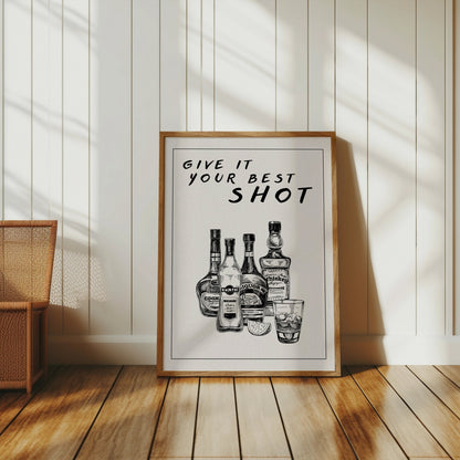 Premium Poster of Motivational Bar Art Give It Your Best Shot Posters