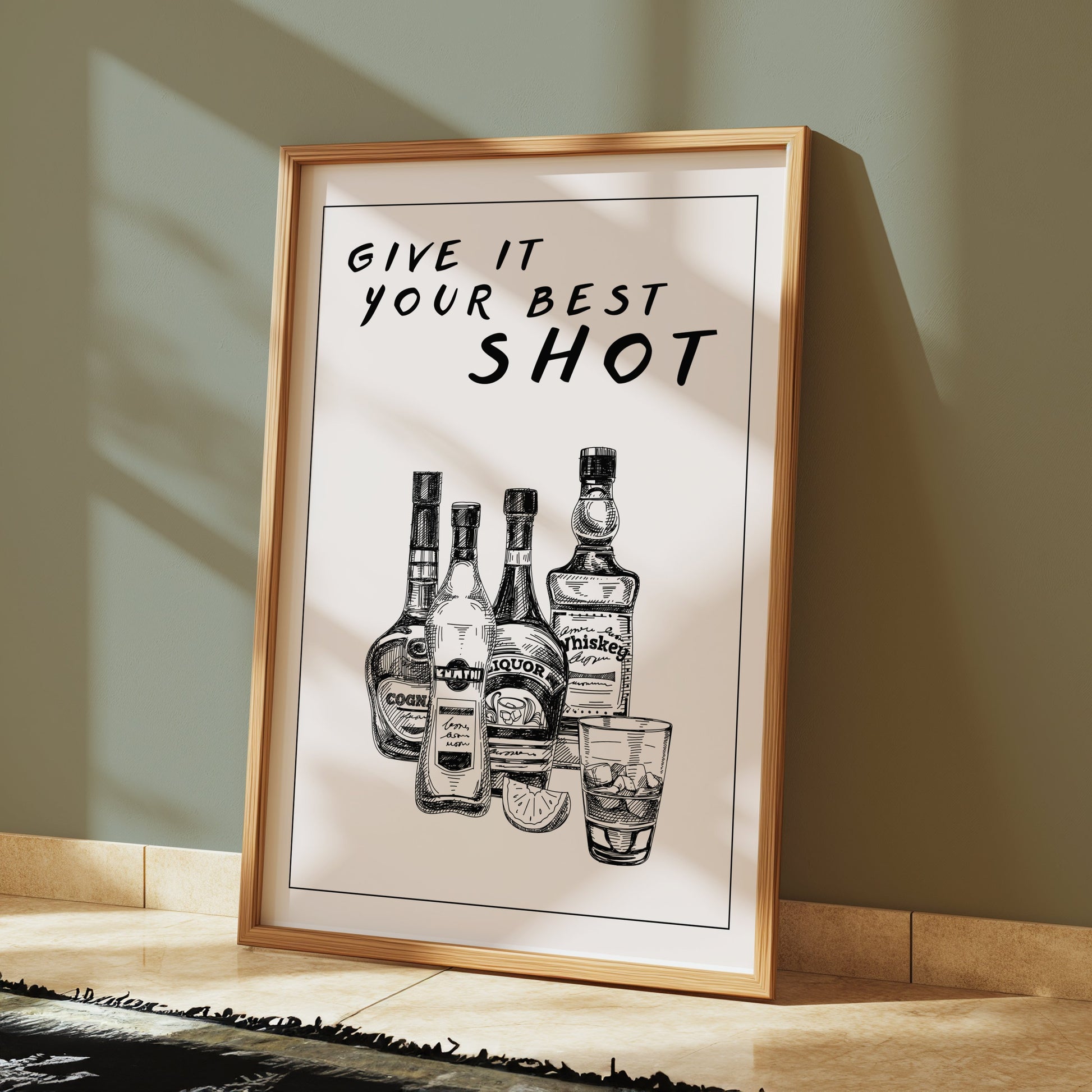 Premium Poster of Motivational Bar Art Give It Your Best Shot Posters