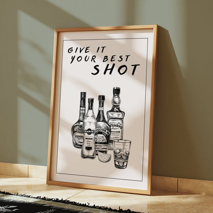 Premium Poster of Motivational Bar Art Give It Your Best Shot Posters