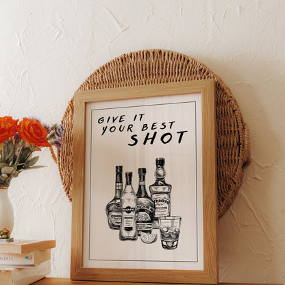 Premium Poster of Motivational Bar Art Give It Your Best Shot Posters