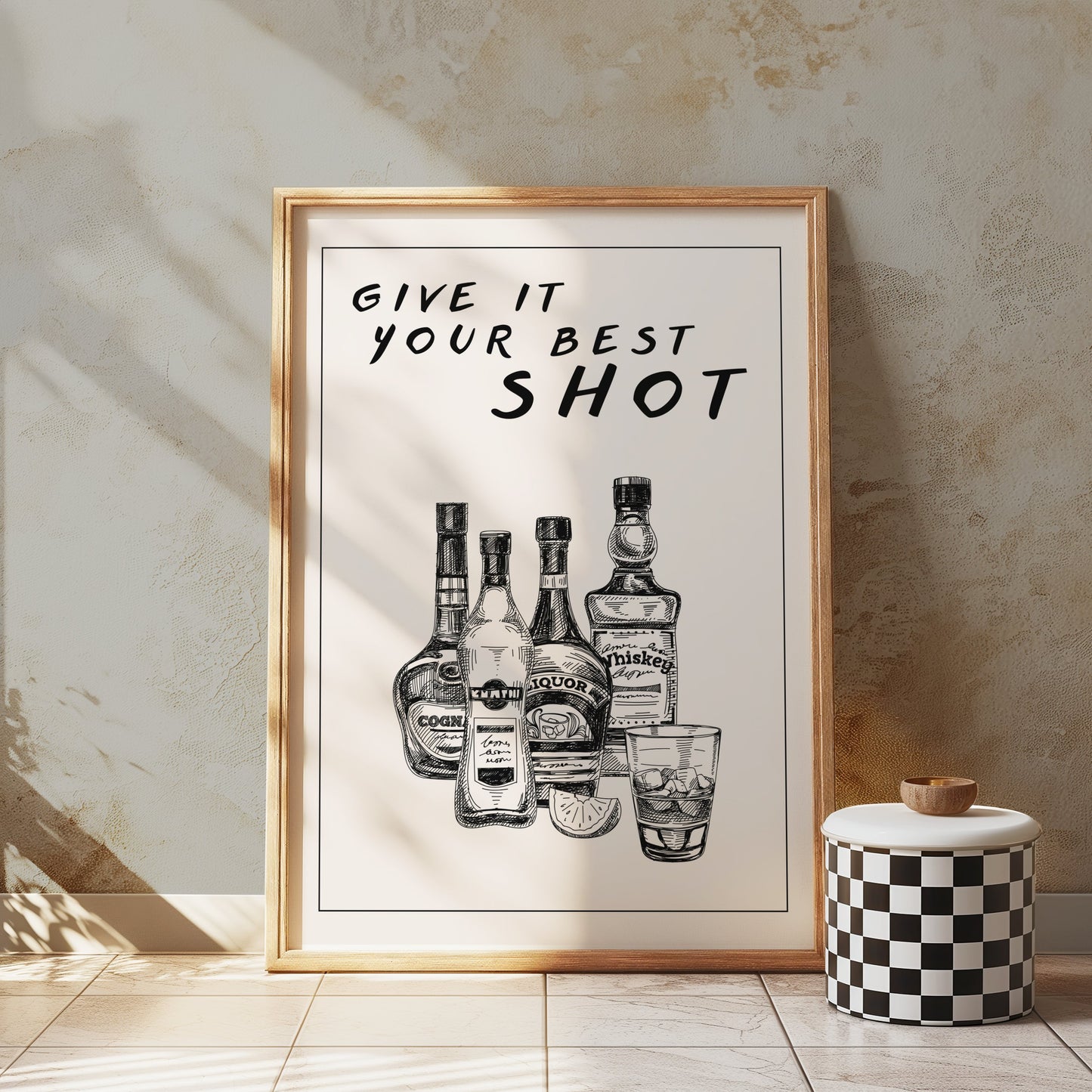 Premium Poster of Motivational Bar Art Give It Your Best Shot Posters