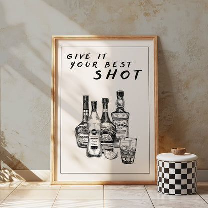 Premium Poster of Motivational Bar Art Give It Your Best Shot Posters