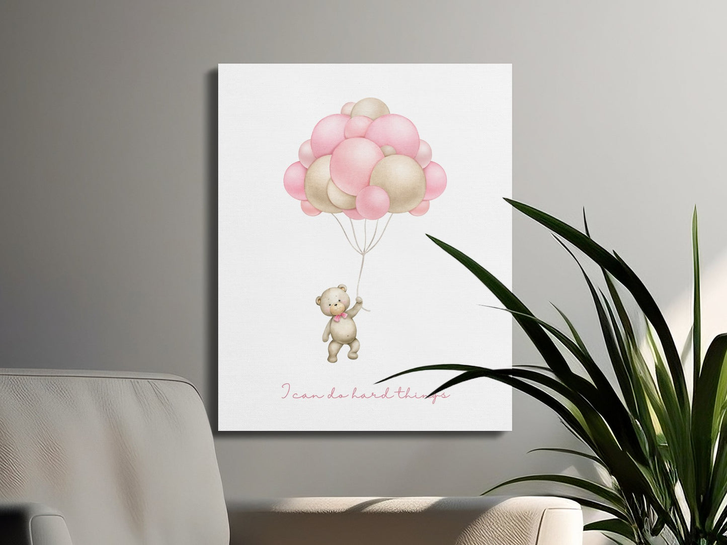 Premium Poster of Motivational Teddy Bear Nursery Canvas Wraps