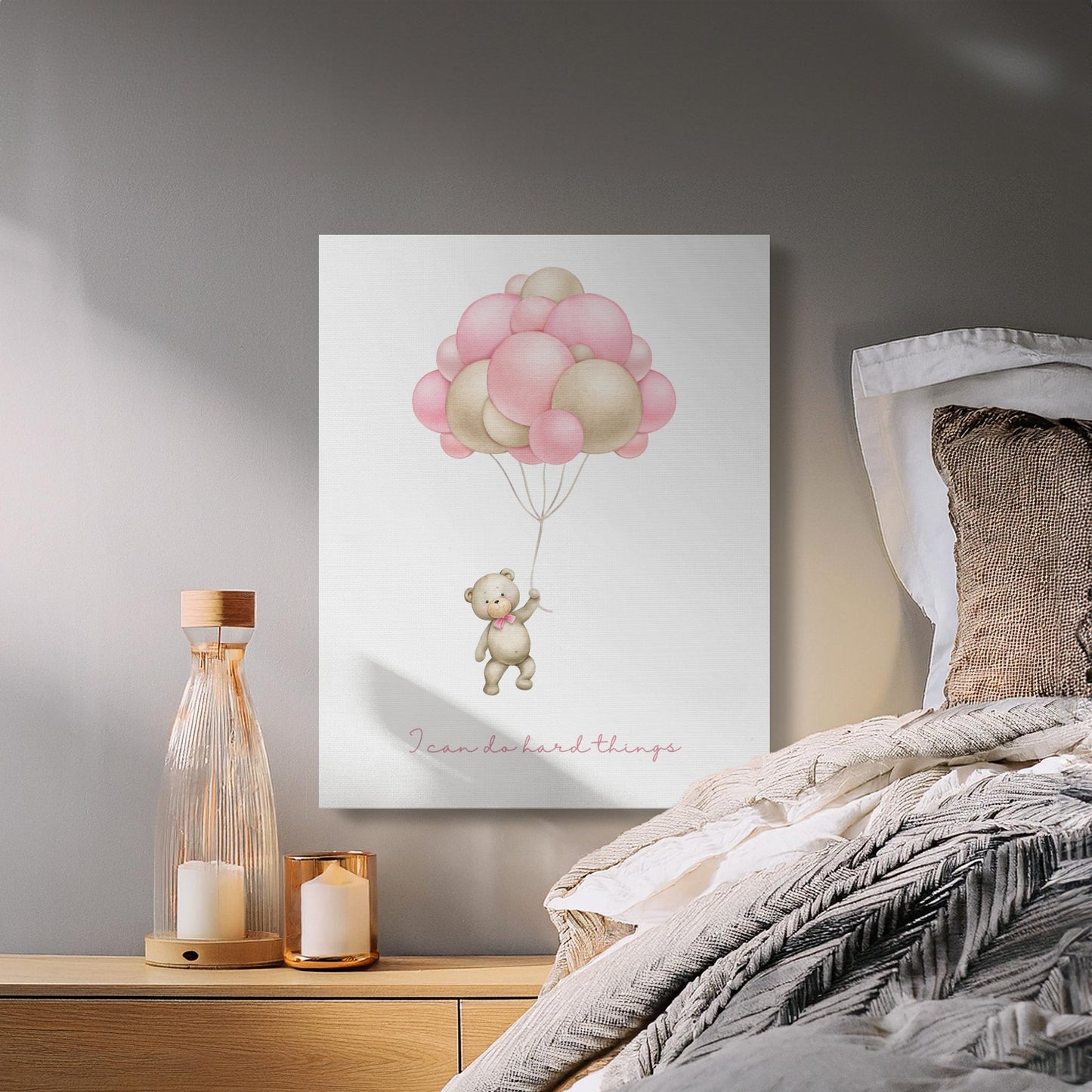 Premium Poster of Motivational Teddy Bear Nursery Canvas Wraps
