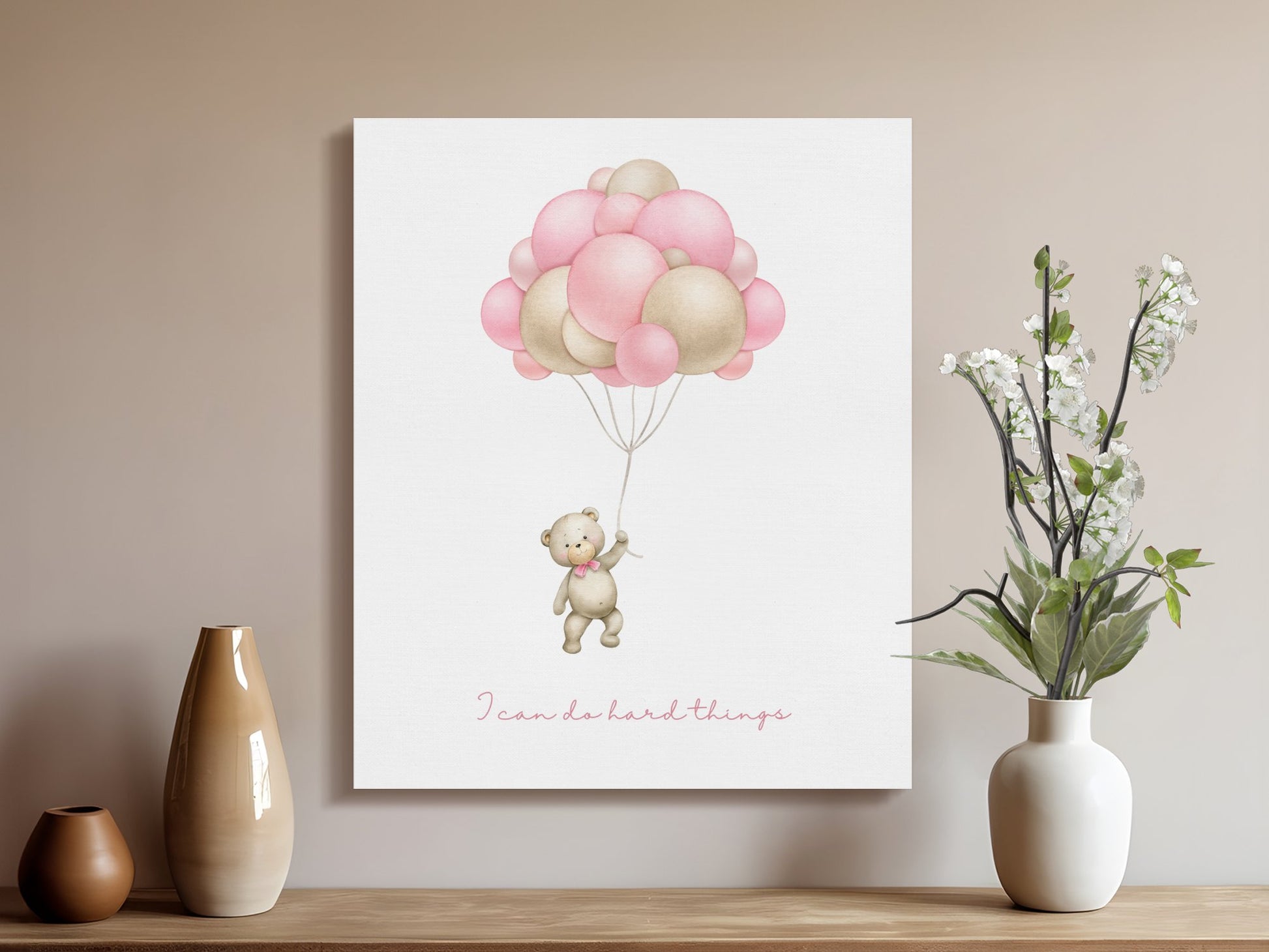 Premium Poster of Motivational Teddy Bear Nursery Canvas Wraps