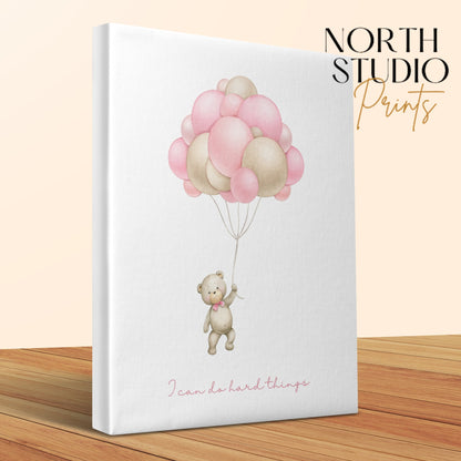 Premium Poster of Motivational Teddy Bear Nursery Canvas Wraps
