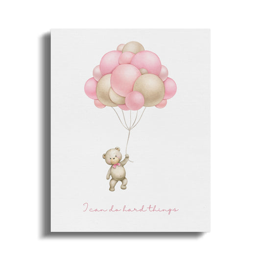 Premium Poster of Motivational Teddy Bear Nursery Canvas Wraps