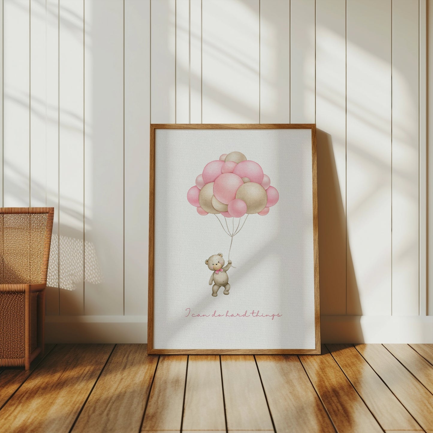 Premium Poster of Motivational Teddy Bear with Floating Balloons Posters