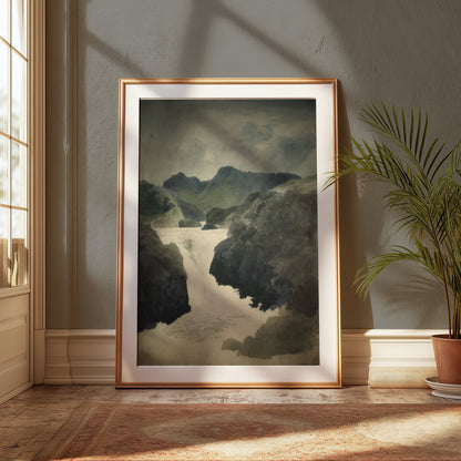 Premium Poster of Mountain River Landscape Painting Posters