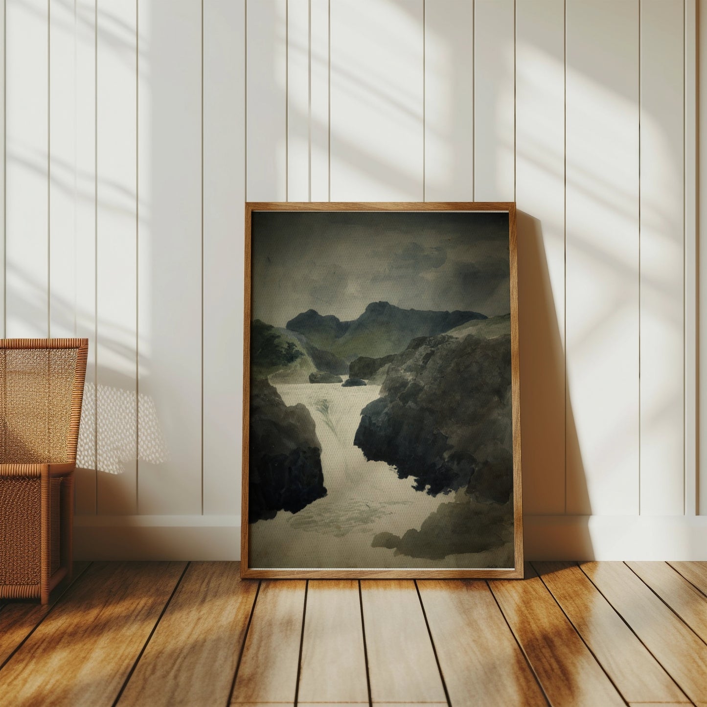 Premium Poster of Mountain River Landscape Painting Posters