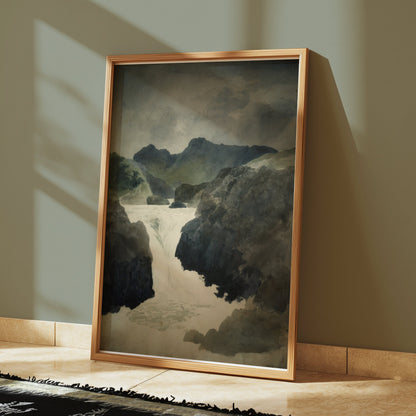 Premium Poster of Mountain River Landscape Painting Posters