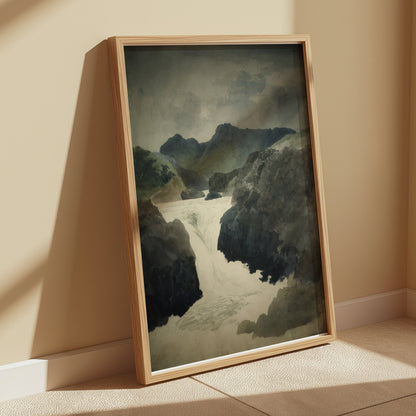 Premium Poster of Mountain River Landscape Painting Posters