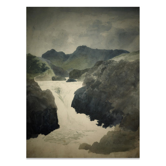 Premium Poster of Mountain River Landscape Painting Posters
