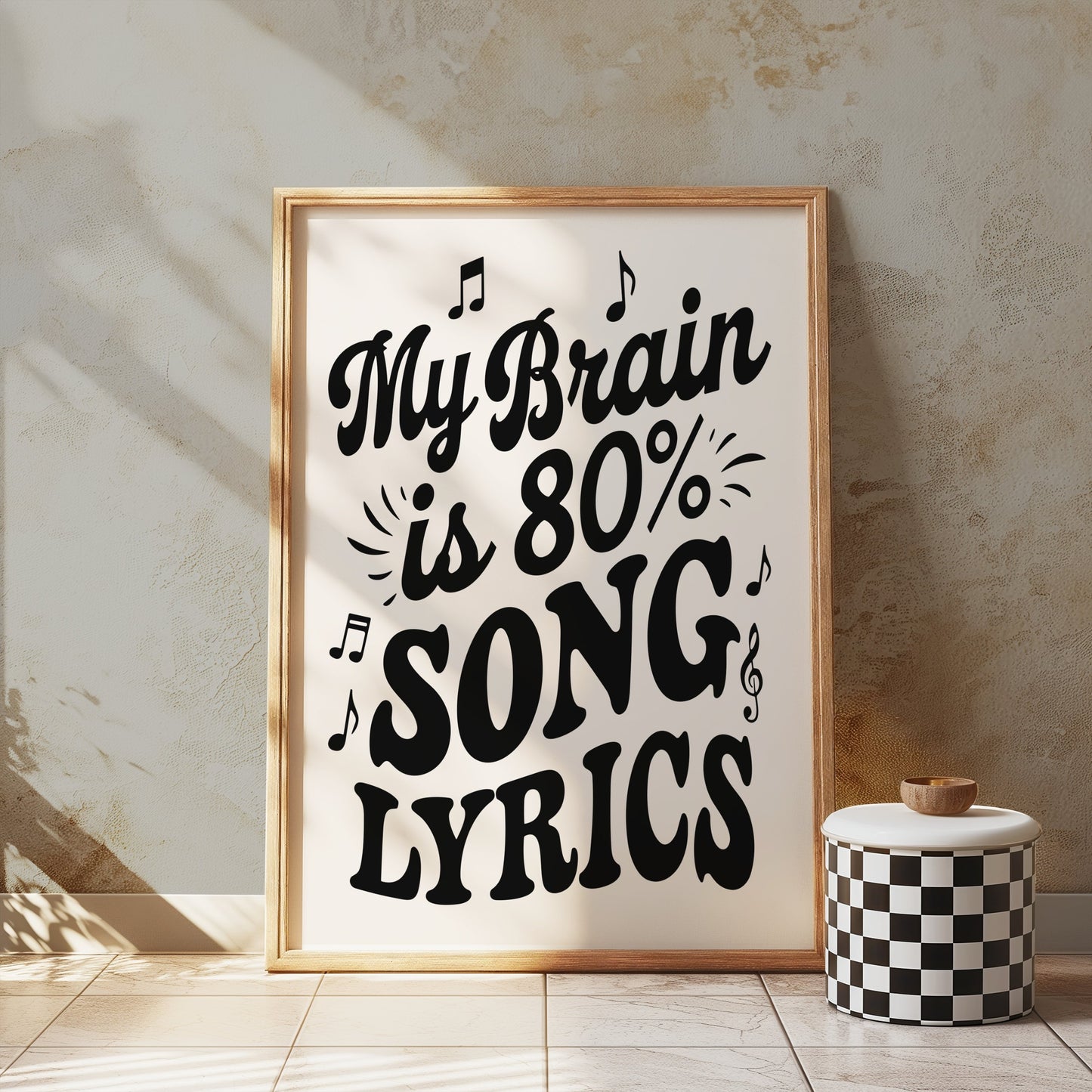 Premium Poster of My Brain is 80 Percent Song Lyrics Posters