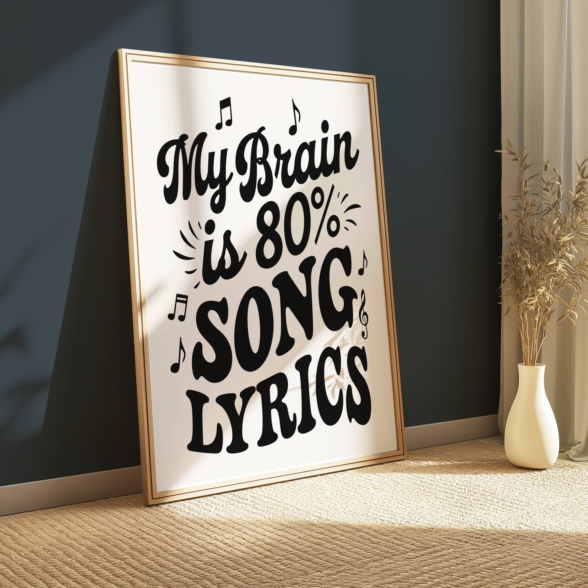Premium Poster of My Brain is 80 Percent Song Lyrics Posters