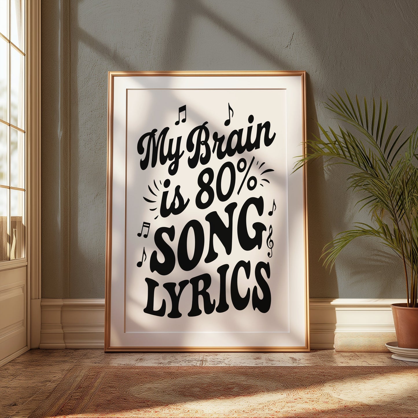 Premium Poster of My Brain is 80 Percent Song Lyrics Posters