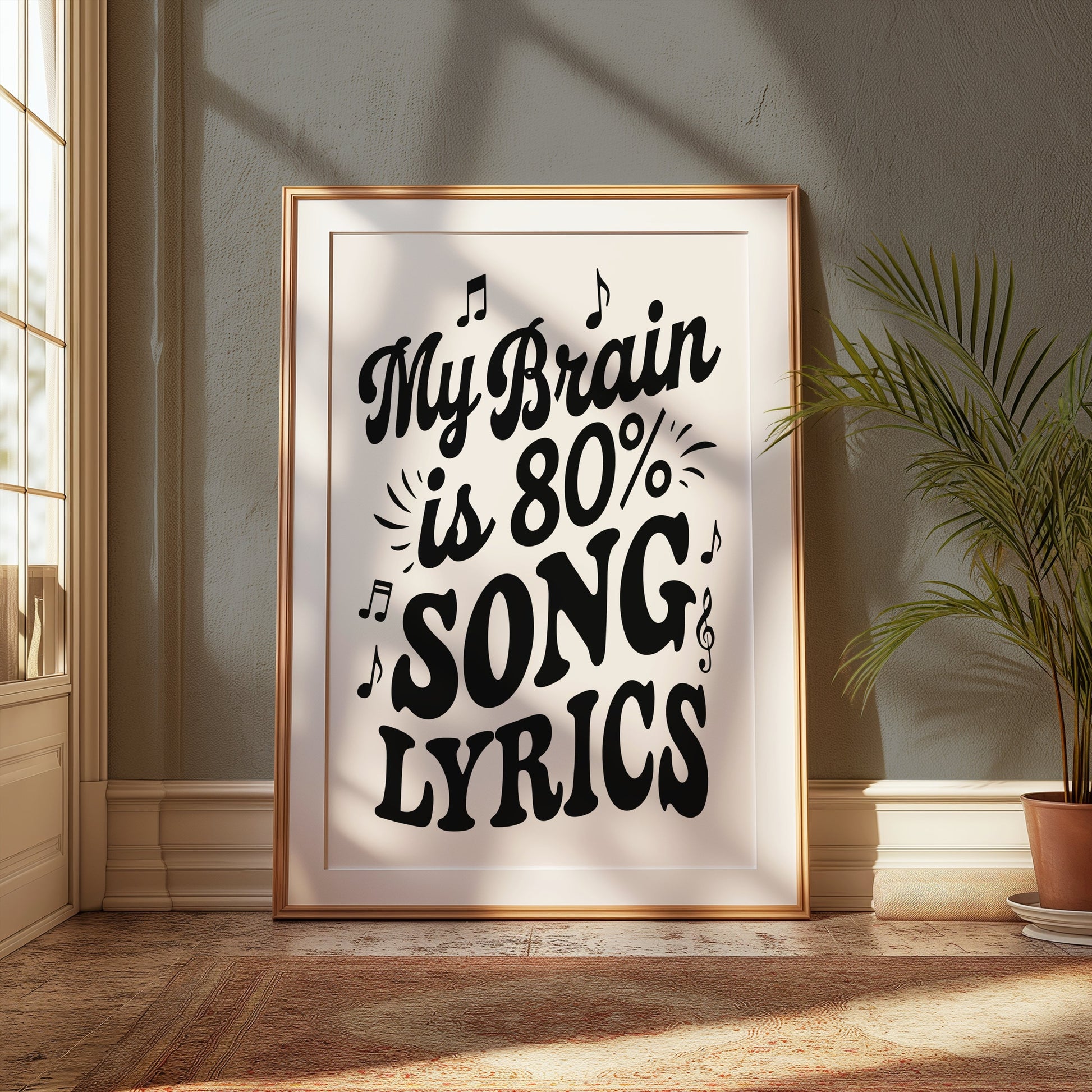 Premium Poster of My Brain is 80 Percent Song Lyrics Posters