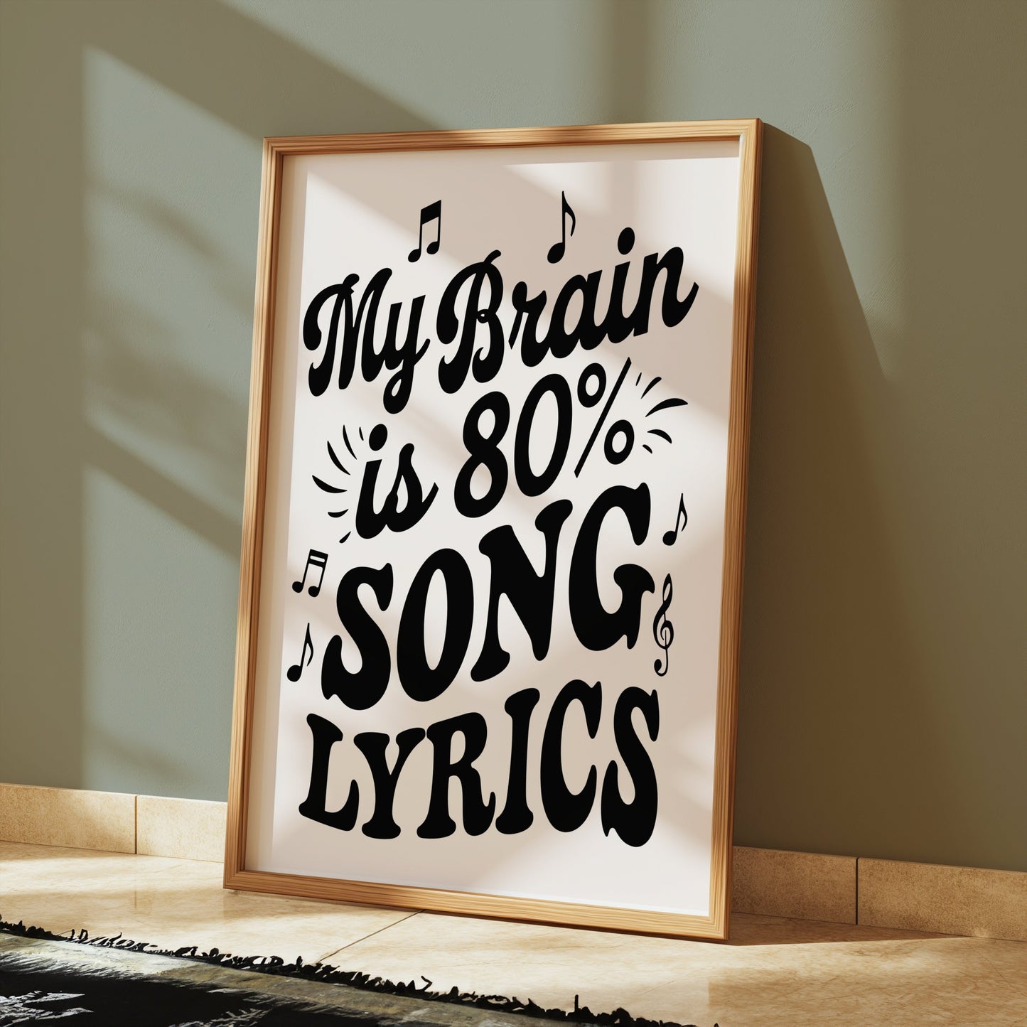 Premium Poster of My Brain is 80 Percent Song Lyrics Posters