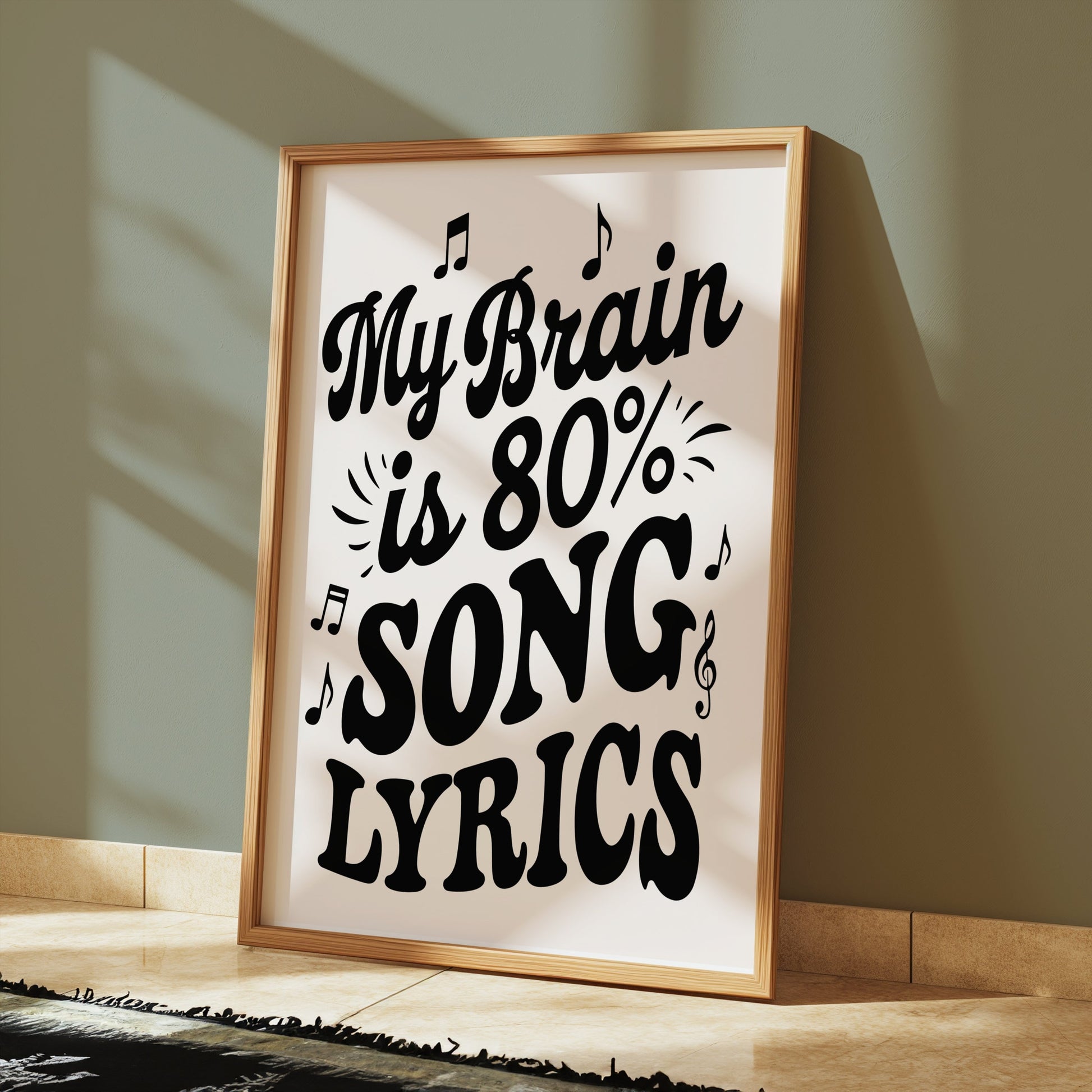 Premium Poster of My Brain is 80 Percent Song Lyrics Posters