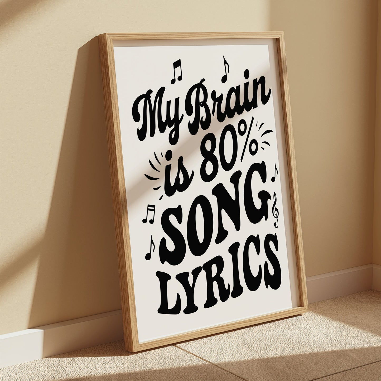 Premium Poster of My Brain is 80 Percent Song Lyrics Posters