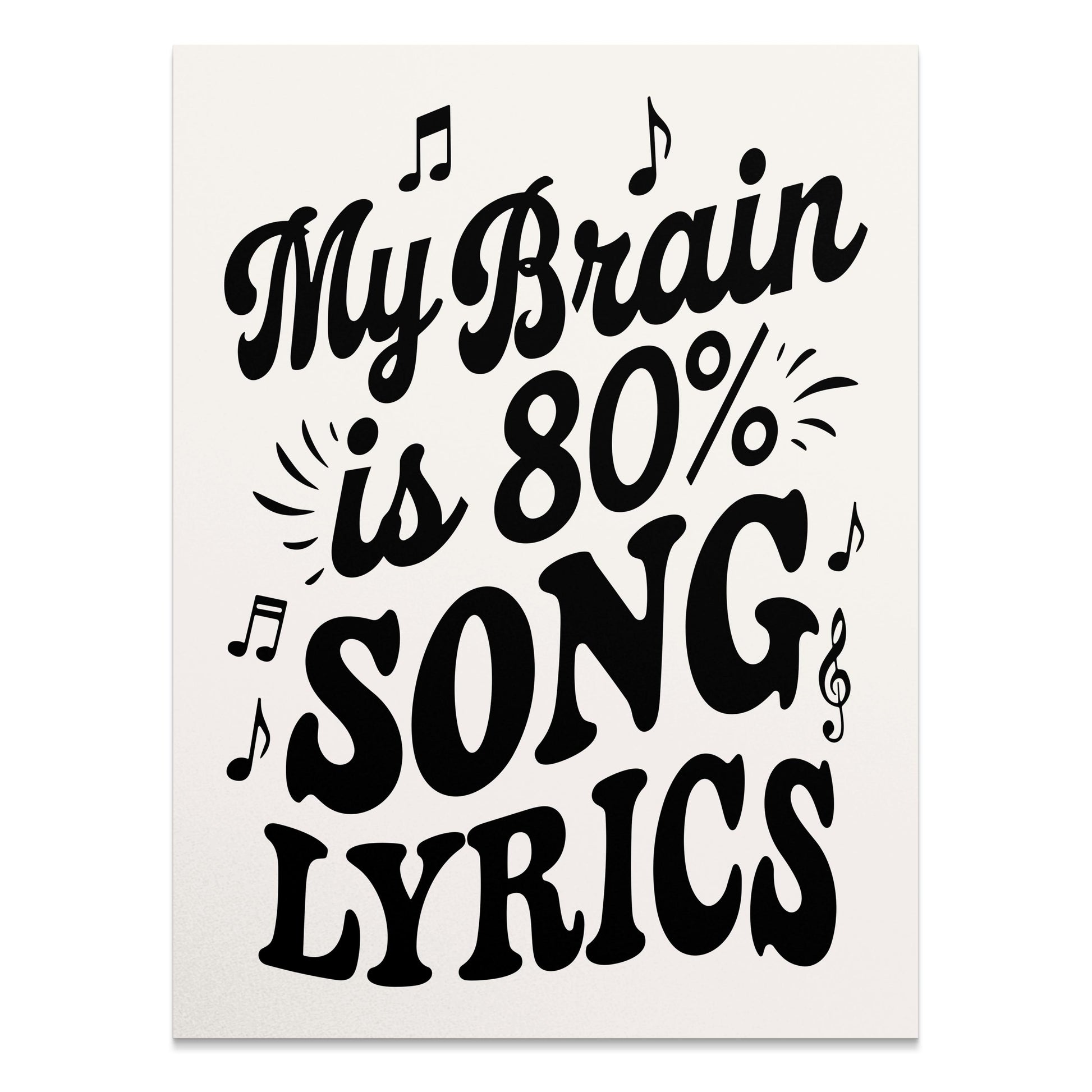 Premium Poster of My Brain is 80 Percent Song Lyrics Posters