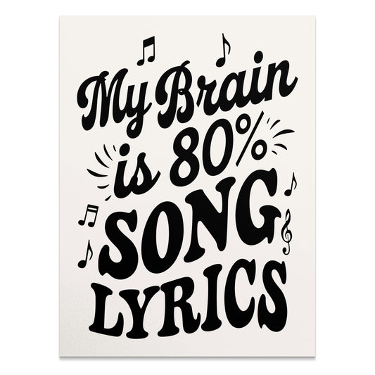 Premium Poster of My Brain is 80 Percent Song Lyrics Posters