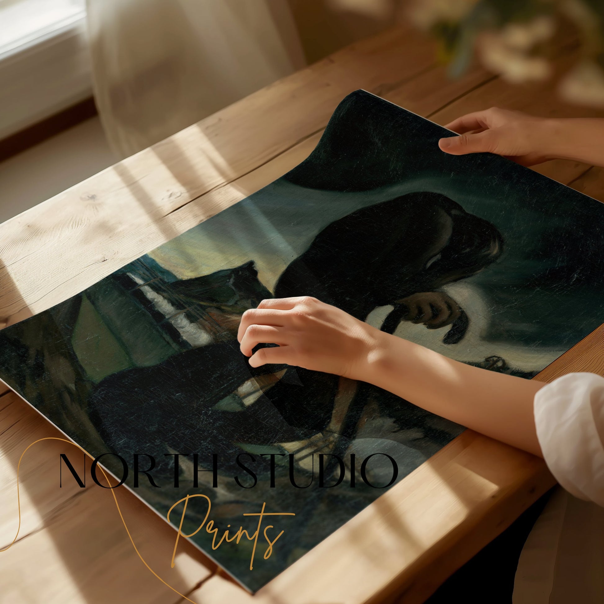 Premium Poster of Mysterious Figure in Dark Landscape Artwork Posters