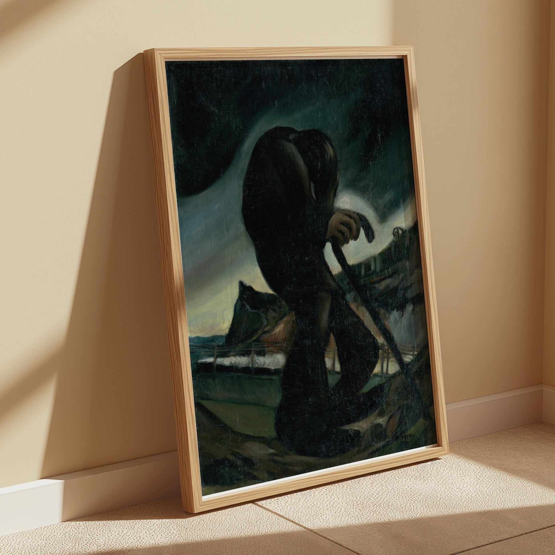 Premium Poster of Mysterious Figure in Dark Landscape Artwork Posters