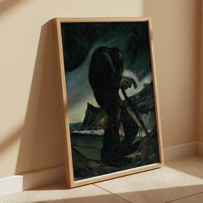 Premium Poster of Mysterious Figure in Dark Landscape Artwork Posters