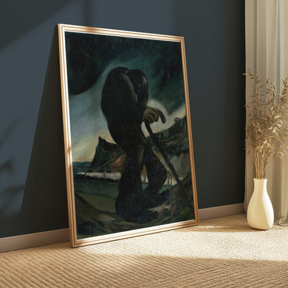 Premium Poster of Mysterious Figure in Dark Landscape Artwork Posters