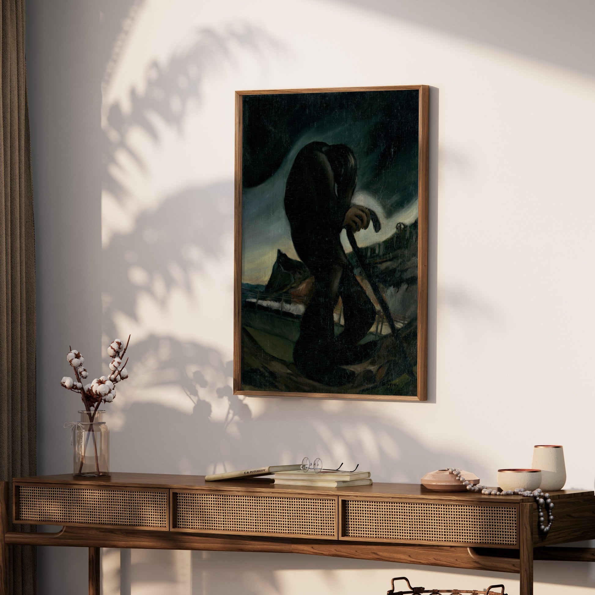Premium Poster of Mysterious Figure in Dark Landscape Artwork Posters