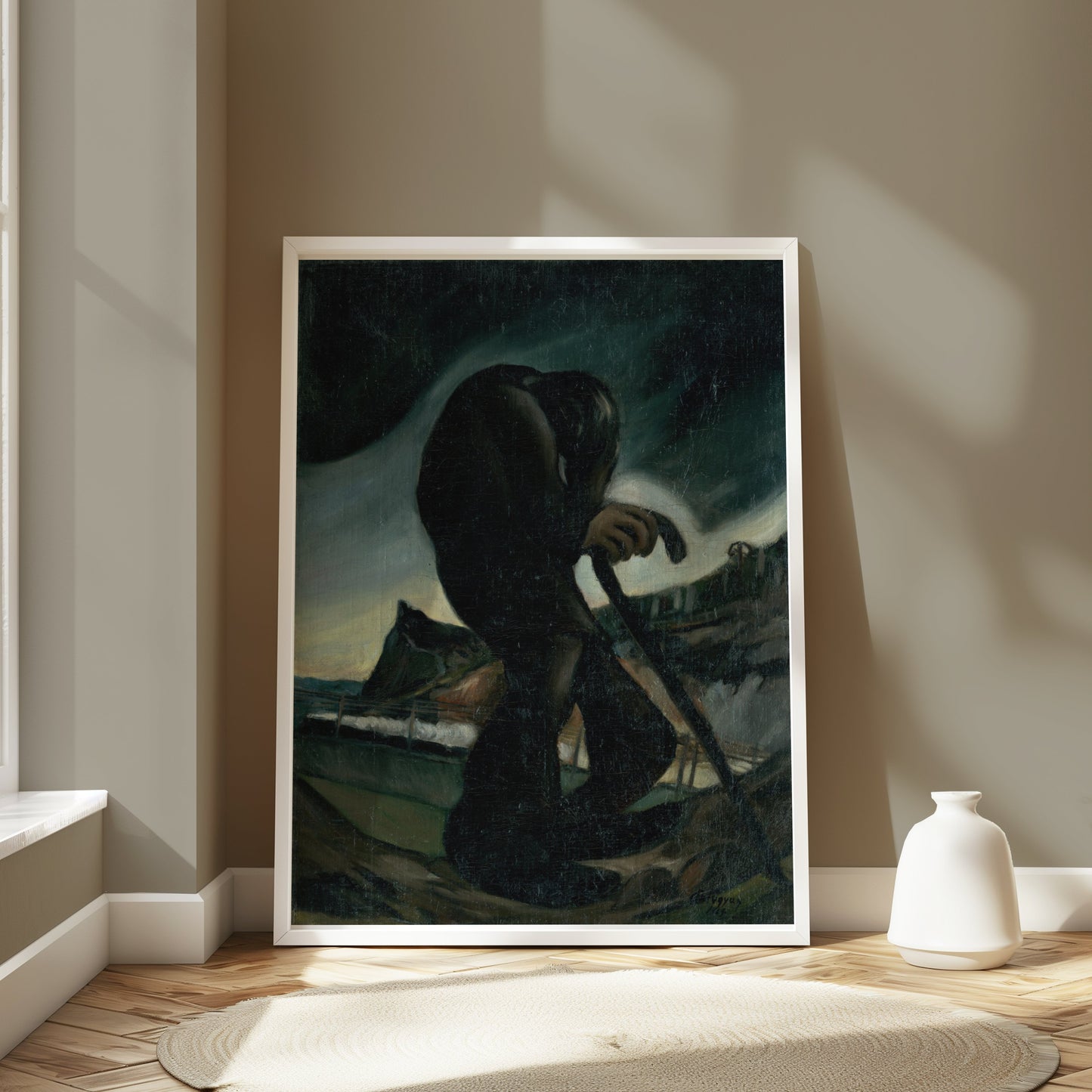 Premium Poster of Mysterious Figure in Dark Landscape Artwork Posters