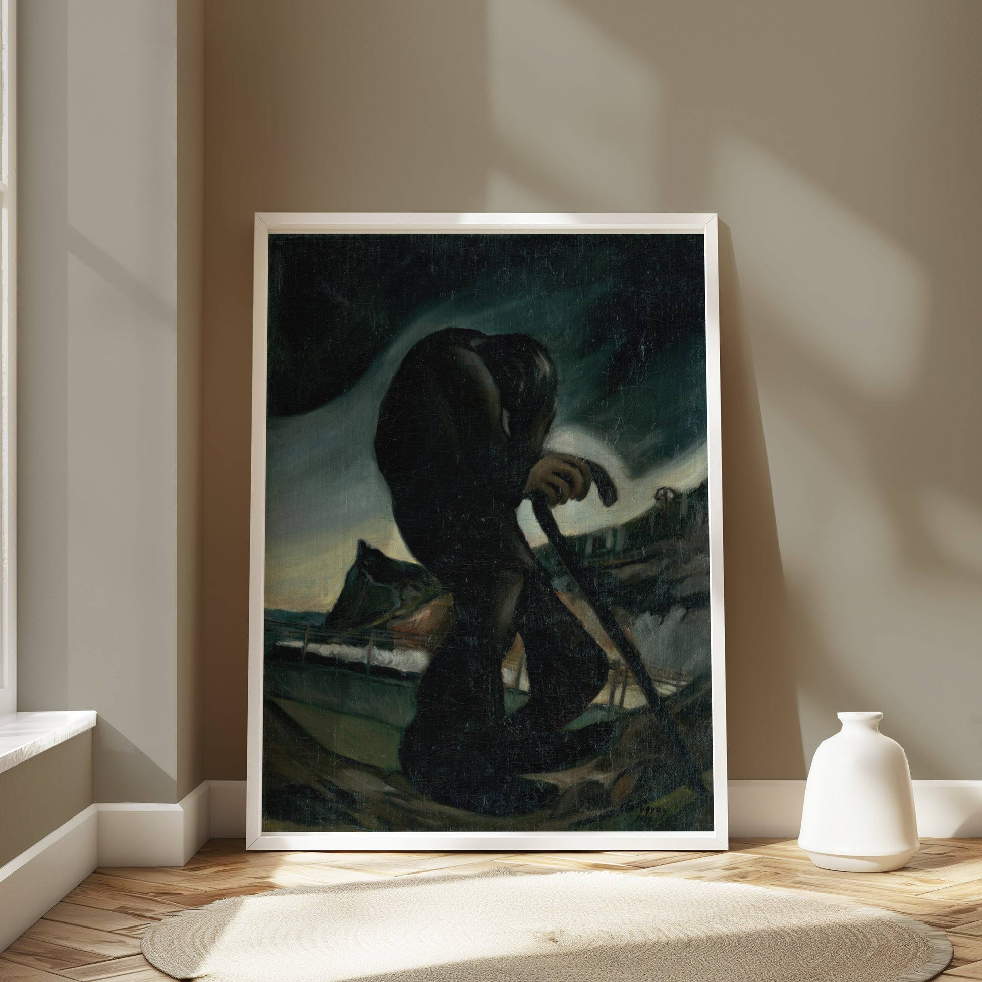 Premium Poster of Mysterious Figure in Dark Landscape Artwork Posters