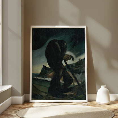 Premium Poster of Mysterious Figure in Dark Landscape Artwork Posters