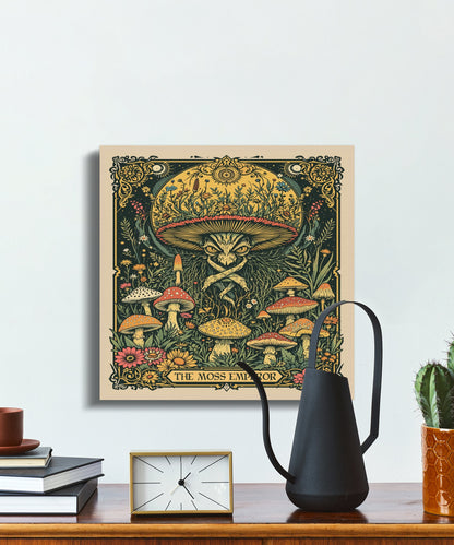 Premium Poster of Mystical Botanical Art Featuring Mushrooms on Canvas Wraps